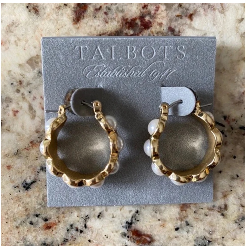 Pearl Hoop Earrings - NEW!!